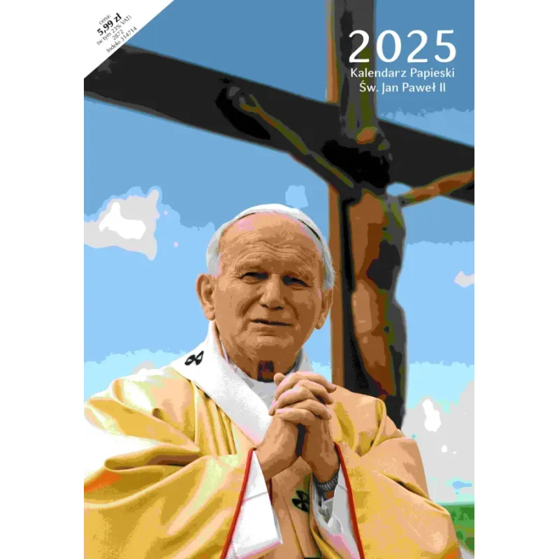 KALENDARZ ŚCIENNY A4 PAPIESKI 2025