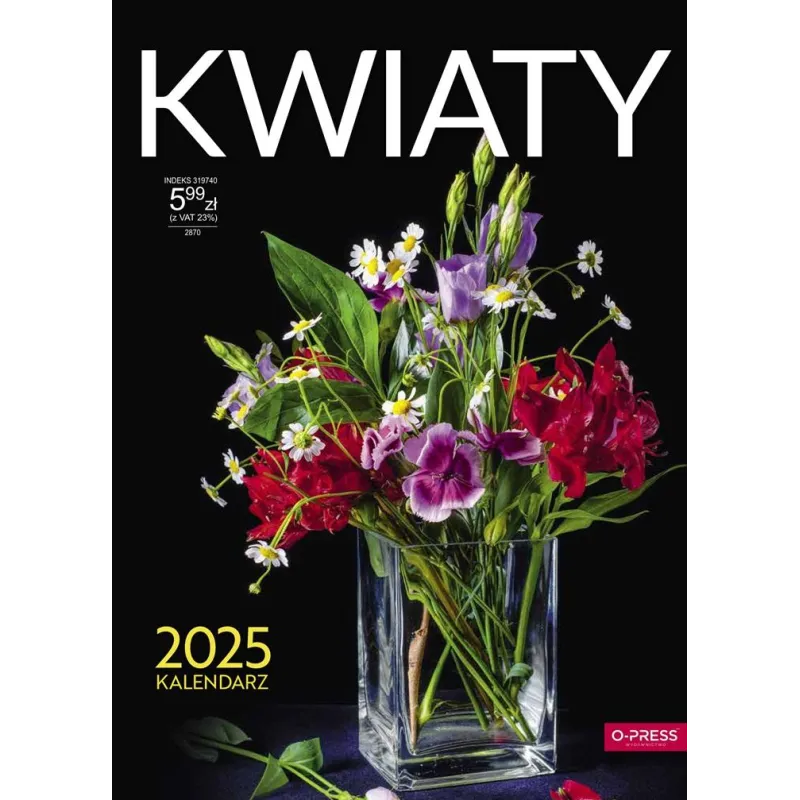 KALENDARZ ŚCIENNY A4 KWIATY 2025