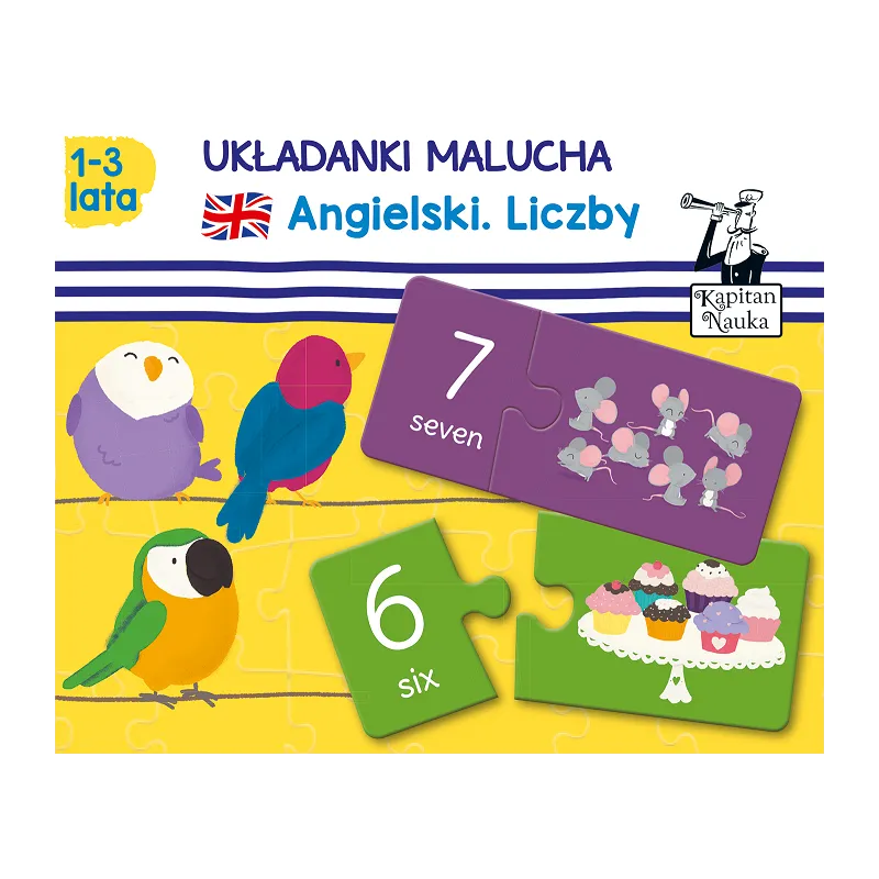 UKŁADANKI MALUCHA ANGIELSKI LICZBY 1-3 LATA KAPITAN NAUKA
