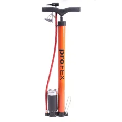 POMPKA ROWEROWA STOJĄCA Z MANOMETREM I ADAPTERAMI POMARAŃCZOWA PROFEX II GATUNEK