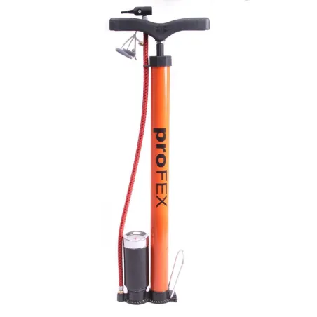 POMPKA ROWEROWA STOJĄCA Z MANOMETREM I ADAPTERAMI POMARAŃCZOWA PROFEX II GATUNEK