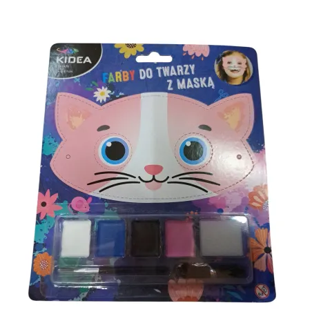 Farby Do Twarzy Z Maską Kotek Kidea 6+ Farby Do Twarzy Z Maską Kotek Kidea 6+
