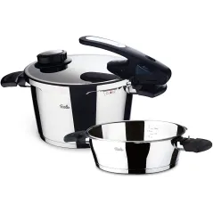 SZYBKOWAR 4L + 2.5 L Z WKŁADEM DO GOTOWANIA FISSLER VITAVIT EDITION DESIGN