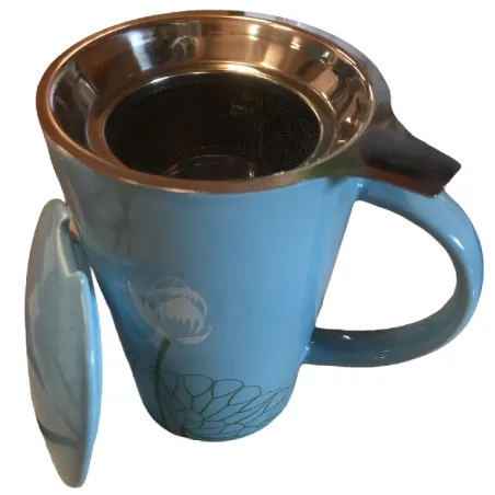 Kubek Ceramiczny Z Zaparzaczem Niebieski 400 Ml Ii Gatunek