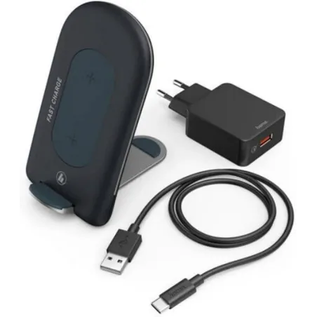 Ładowarka Indukcyjna + Ładowarka Qc 3.0 15W Usb-C Led Wireless Bezprzewodowa Kabel Usb A - Usb C Hama Qi-Fc 15S Ładowarka Indukcyjna + Ładowarka Qc 3.0 15W Usb-C Led Wireless Bezprzewodowa Kabel Usb A - Usb C Hama Qi-Fc 15S