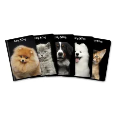 ZESZYT W KRATKĘ Z MARGINESEM 80 KARTEK A5 KITTY&DOG - Hamelin