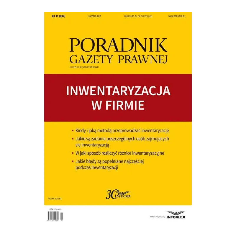 INWENTARYZACJA W FIRMIE PORADNIK GAZETY PRAWNEJ 11/2017