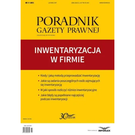 Inwentaryzacja W Firmie Poradnik Gazety Prawnej 11/2017 Inwentaryzacja W Firmie Poradnik Gazety Prawnej 11/2017
