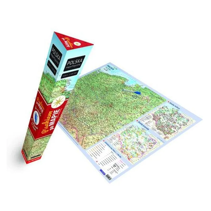 POLSKA. MAPA FIZYCZNA PLAKAT