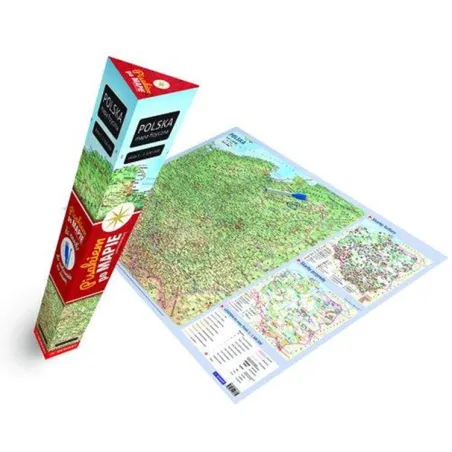 POLSKA. MAPA FIZYCZNA PLAKAT