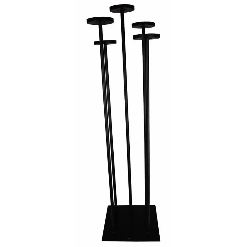 STYLOWY ŚWIECZNIK METALOWY 5-RAMIENNY PODŁOGOWY CZARNY 94CM