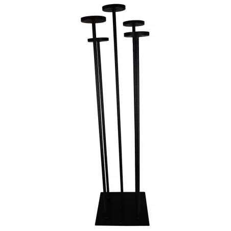 Stylowy Świecznik Metalowy 5-Ramienny Podłogowy Czarny 94Cm