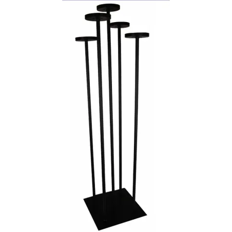 Stylowy Świecznik Metalowy 5-Ramienny Podłogowy Czarny 94Cm