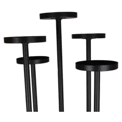 STYLOWY ŚWIECZNIK METALOWY 5-RAMIENNY PODŁOGOWY CZARNY 94CM