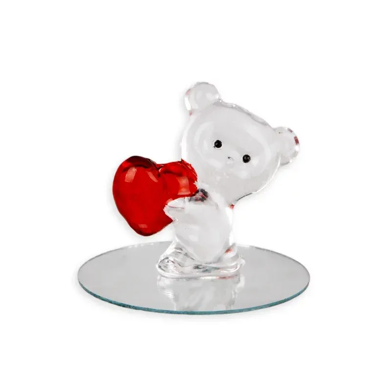 FIGURKA SZKLANA MIŚ STOJĄCY 6 CM