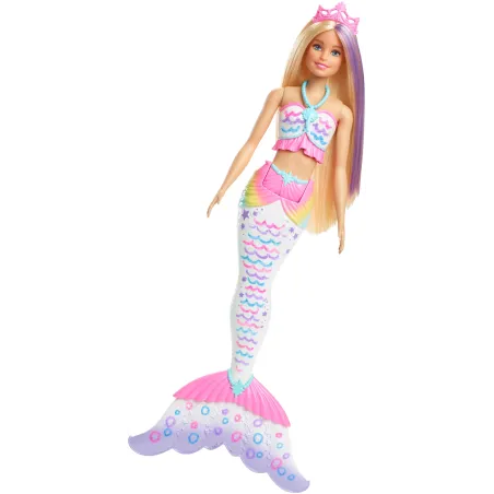 Lalka Barbie Dreamtopia Syrenka Kolorowa Magia + Flamastry Crayola 3+