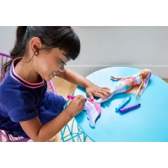 LALKA BARBIE DREAMTOPIA SYRENKA KOLOROWA MAGIA + FLAMASTRY CRAYOLA 3+