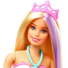LALKA BARBIE DREAMTOPIA SYRENKA KOLOROWA MAGIA + FLAMASTRY CRAYOLA 3+