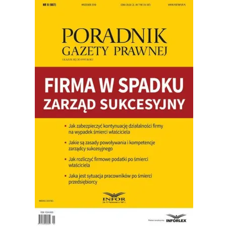 Firma w spadku  zarząd sukcesyjny Poradnik Gazety Prawnej 9/2018