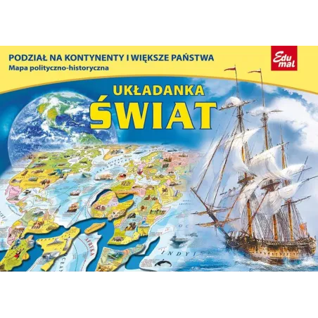 UKŁADANKA ŚWIAT PUZZLE 74 ELEMENTY 7+