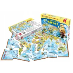 Układanka Świat Puzzle 74 Elementy 7+
