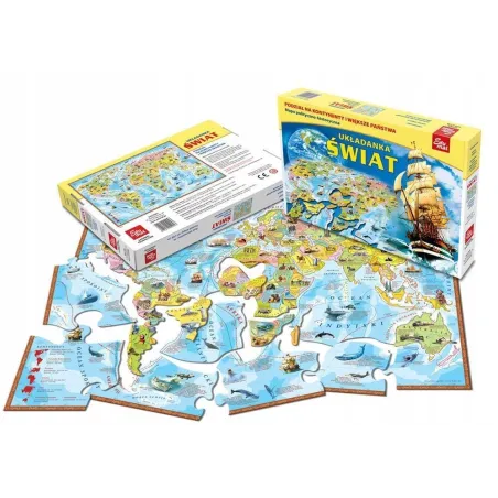 Układanka Świat Puzzle 74 Elementy 7+