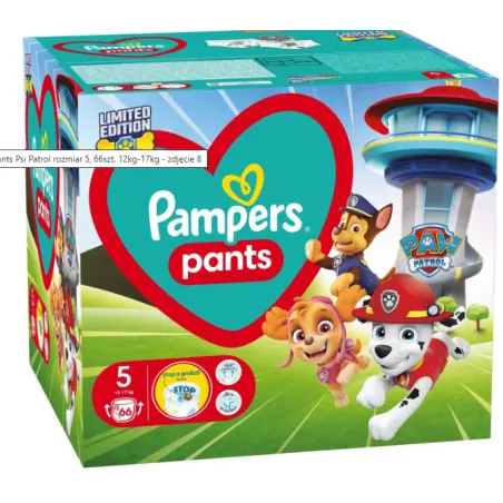 Pieluchomajtki Pampers Baby Dry Pants Rozmiar 5 Psi Patrol 66Szt 12-17Kg Pieluchomajtki Pampers Baby Dry Pants Rozmiar 5 Psi Patrol 66Szt 12-17Kg