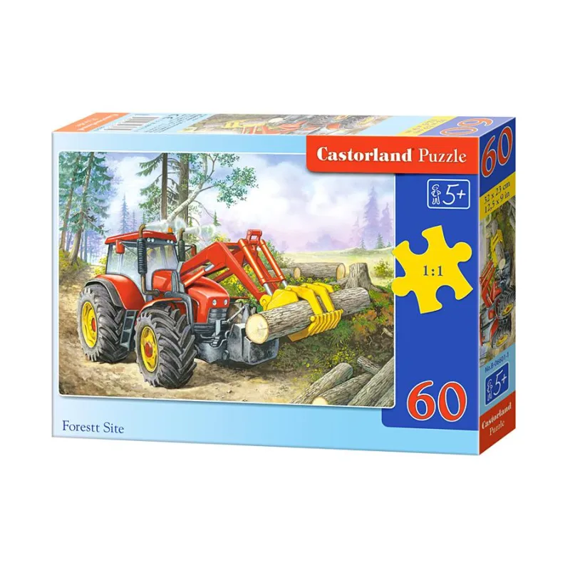 CIĄGNIK Z CHWYTAKIEM PUZZLE 60 ELEMENTÓW CASTORLAND 5+