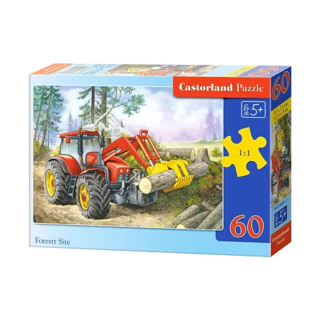 CIĄGNIK Z CHWYTAKIEM PUZZLE 60 ELEMENTÓW CASTORLAND 5+