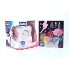 PROJEKTOR Z MELODYJKĄ TĘCZOWA KOSTKA RÓŻOWA CHICCO 0M+