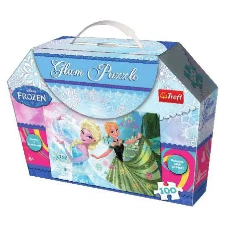 Disney Kraina Lodu Puzzle Z Brokatem 100 Elementów Trefl 6+ Disney Kraina Lodu Puzzle Z Brokatem 100 Elementów Trefl 6+