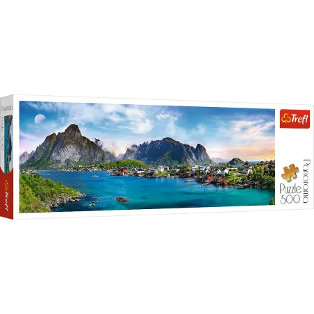 ARCHIPELAG LOFOTY NORWEGIA PUZZLE 500 ELEMENTÓW PANORAMICZNE TREFL 10+
