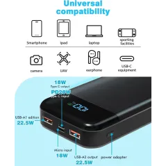 POWERBANK 27000mAh LED SZYBKIE ŁADOWANIE 22.5W PAIDASHU P38S