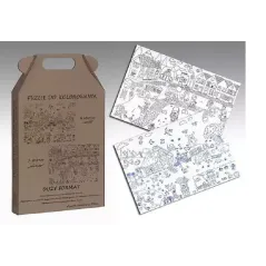 PUZZLE DO KOLOROWANIA DWUSTRONNE WIEŚ/MIASTO 4+