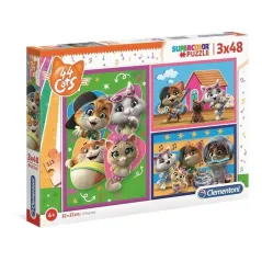 44 KOTY PUZZLE SUPERCOLOR 3W1 144 ELEMENTY CLEMENTONI 4+
