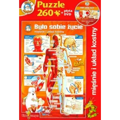 BYŁO SOBIE ŻYCIE MIĘŚNIE I UKŁAD KOSTNY PUZZLE 260 ELEMENTÓW 6+