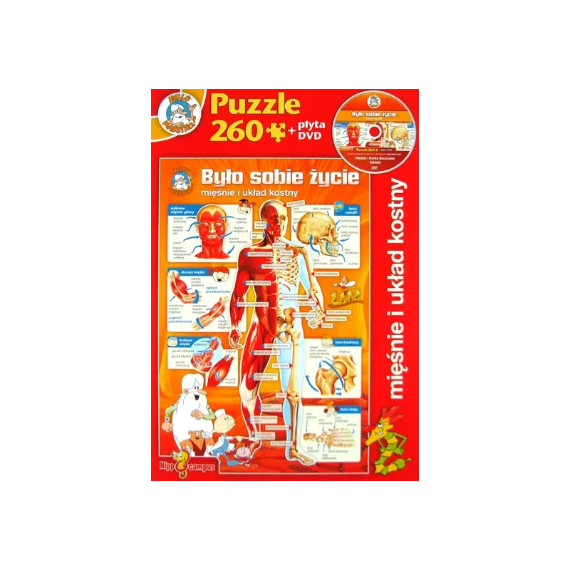 BYŁO SOBIE ŻYCIE MIĘŚNIE I UKŁAD KOSTNY PUZZLE 260 ELEMENTÓW 6+