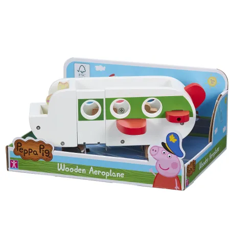 DREWNIANY SAMOLOT Z FIGURKĄ ŚWINKA PEPPA 2+