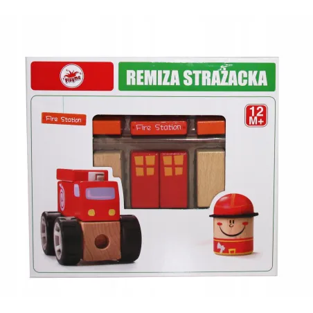 STRAŻ POŻARNA DREWNIANA UKŁADANKA BRIMAREX 12M+