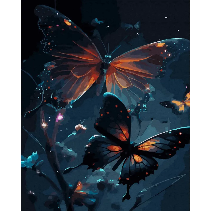 MALOWANIE PO NUMERKACH MOTYL 40X40 CM