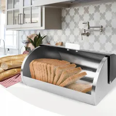CHLEBAK STALOWY POJEMNIK NA PIECZYWO CZARNY CHROM MAESTRO MR-1676 II GATUNEK