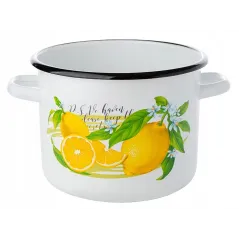 GARNEK EMALIOWANY PROSTY CYTRYNA 22 CM 6L EMALIA PLESZEW B/P II GATUNEK