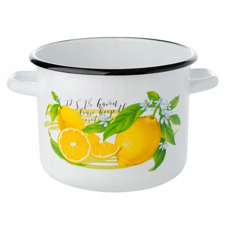 GARNEK EMALIOWANY PROSTY CYTRYNA 22 CM 6L EMALIA PLESZEW B/P II GATUNEK