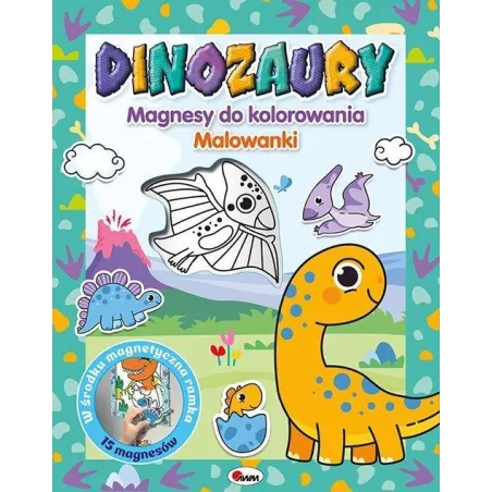 DINOZAURY. KOLOROWANKI Z MAGNESAMI DO KOLOROWANIA