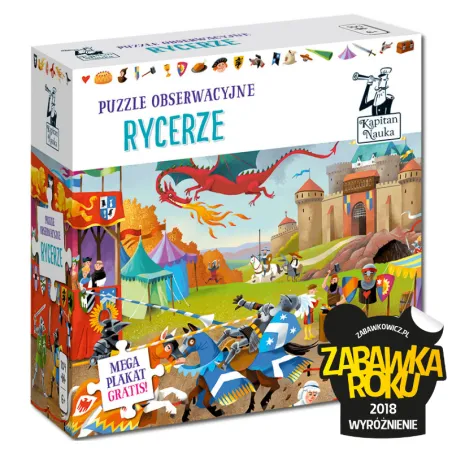 Puzzle 104 obserwacyjne Rycerze  plakat XXL Kapitan Nauka
