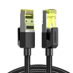 SZYBKI KABEL PRZEWÓD SIECIOWY W OPLOCIE PATCHCORD ETHERNET RJ45 CAT 7 10 GBPS 5M - CZARNY UGREEN