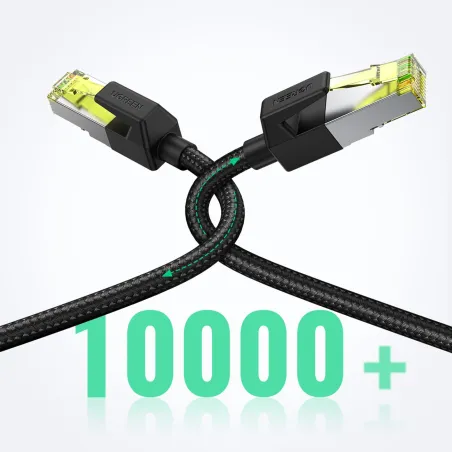 Szybki Kabel Przewód Sieciowy W Oplocie Patchcord Ethernet Rj45 Cat 7 10 Gbps 5M - Czarny Ugreen