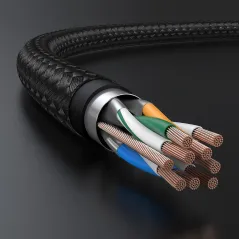 SZYBKI KABEL PRZEWÓD SIECIOWY W OPLOCIE PATCHCORD ETHERNET RJ45 CAT 7 10 GBPS 5M - CZARNY UGREEN