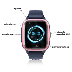 SMARTWATCH CALMEAN VIDEO 4G DLA DZIECI – RÓŻOWY, Z KARTĄ SIM, IPX7, GPS I APLIKACJAMI