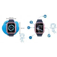 SMARTWATCH CALMEAN VIDEO 4G DLA DZIECI – RÓŻOWY, Z KARTĄ SIM, IPX7, GPS I APLIKACJAMI